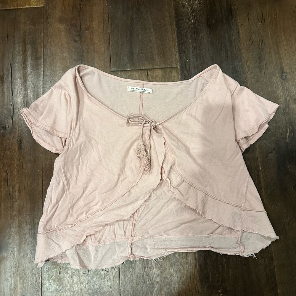 we the free light pink crop top